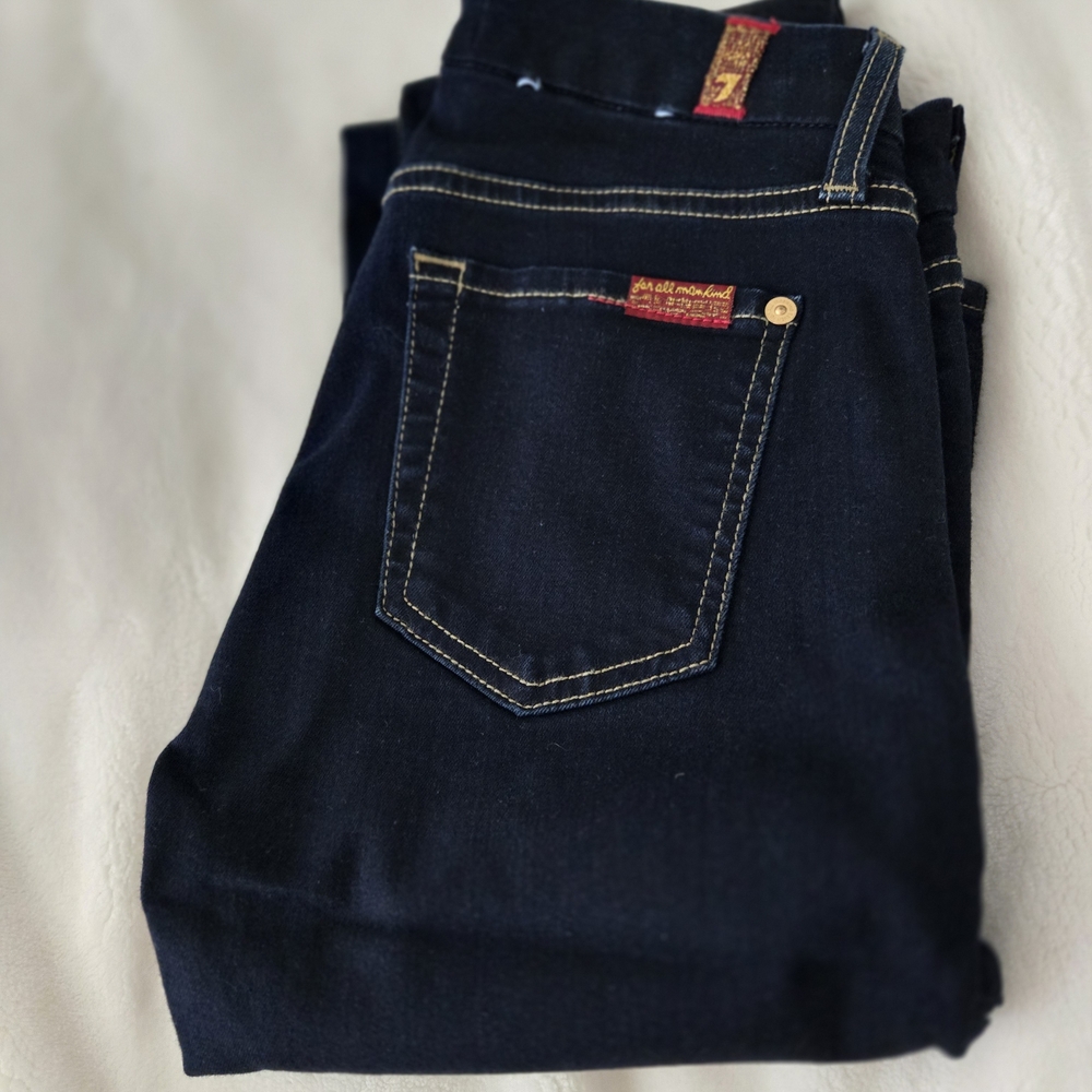 7 For All Mankind Dark Blue Skinny Jeans